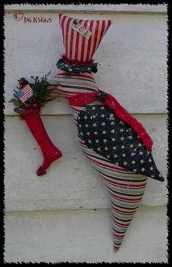 Primitive Americana Patriotic Liberty Door Doll