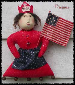 Primitive Americana Lady and Flag